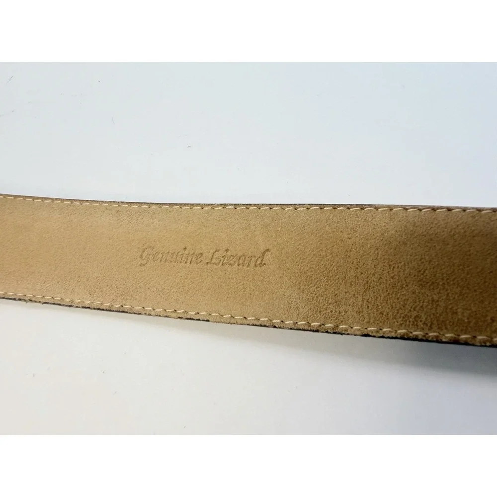 Saks Fifth Avenue Genuine Lizard Leather Belt 1 Inches Wide Vintage Size 40